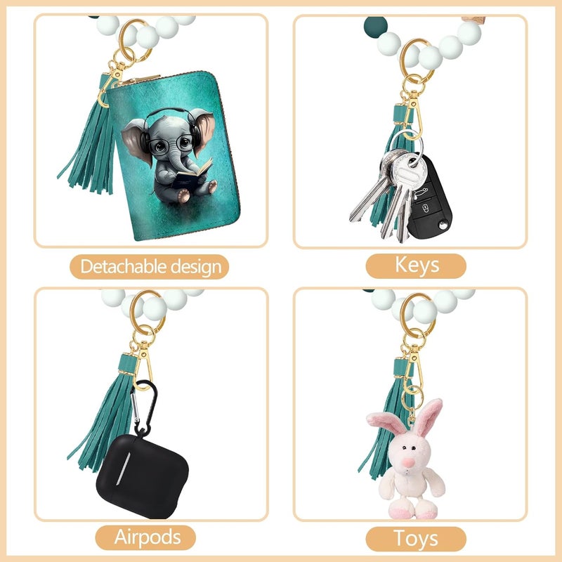 Yonlevres Credit Card Holder RFID Wallet, Small Card Holder Wallet for Women with Keychain Zipper, Funny Leather Print Credit Card Wallets Accordion Gift - Image 3